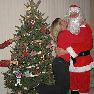 Mommy Kissing Santa